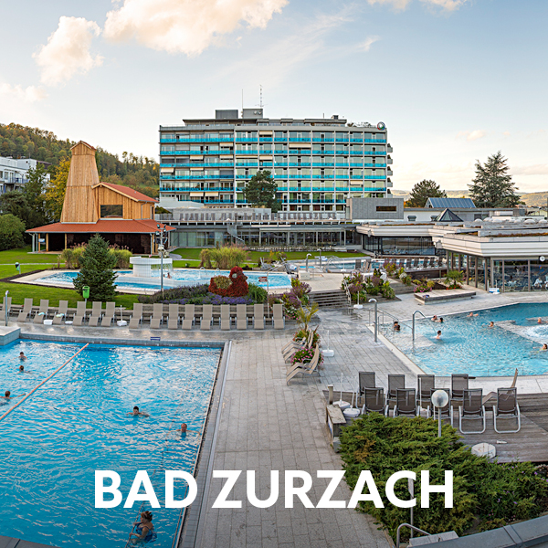 Dorint Parkhotel Bad Zurzach mit großer Thermenanlage, Außenpools und Liegewiese im Grünen – Wellnessurlaub und Therme in der Schweiz